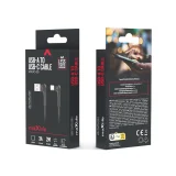 Миниатюра: Кабел USB-A - USB-C ъглов, Maxlife MXUC-09 2м 3A, Черен