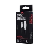 Миниатюра: Кабел USB-A - USB-C, Maxlife 1м в кутия 3A, Бял