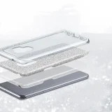 Миниатюра: Силиконов кейс bSmart Glitter 3в1 за Samsung Galaxy A56 / A36 сребрист