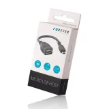 Миниатюра: Кабел OTG, Micro USB - USB женско, Forever, Черен