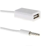 Миниатюра: Кабел AUX MBX, Женско USB Към 3.5мм жак, Бял