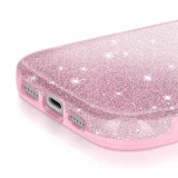 Миниатюра: Силиконов кейс bSmart Glitter 3в1 за iPhone 17 Pro / 18 Pro розов