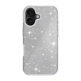 Миниатюра: Силиконов кейс bSmart Glitter 3в1 за iPhone 17 (6.3) сребрист