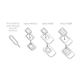 Миниатюра: 3 в 1 Nano Micro Standard Sim адаптер Forever с игличка