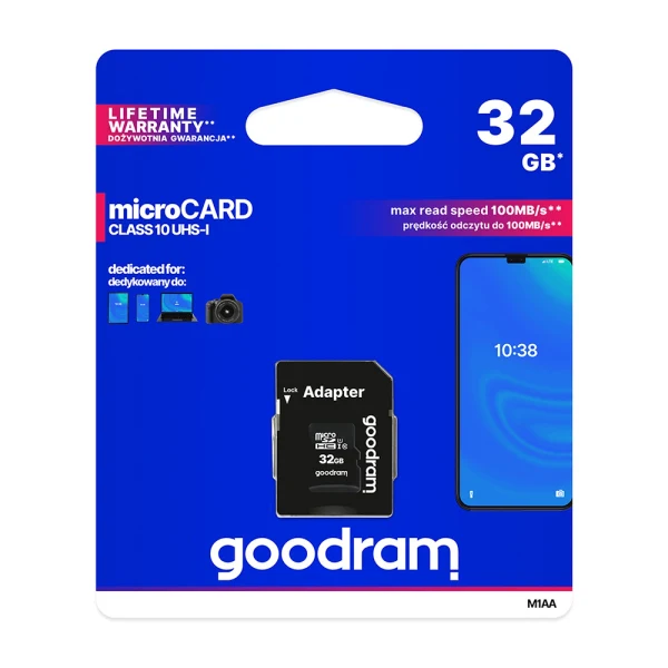 Карта памет Micro SD 32GB, (Class 10), GoodRam