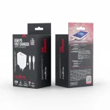 Миниатюра: Мрежово зарядно Maxlife PD QC MXTC-09-65ACC 2x USB-C 1x USB 65W, бяло + кабел USB-C - USB-C 2,0m 100W