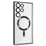 Миниатюра: Силиконов кейс bSmart Chrome Magsafe с протектори за камерите, За Samsung Galaxy S26 Ultra, Черен
