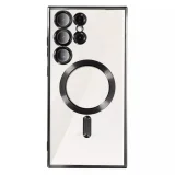Миниатюра: Силиконов кейс bSmart Chrome Magsafe с протектори за камерите, За Samsung Galaxy S26 Ultra, Черен