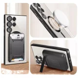 Миниатюра: Силиконов кейс bSmart Chrome Magsafe с протектори за камерите, За Samsung Galaxy S26 Ultra, Черен