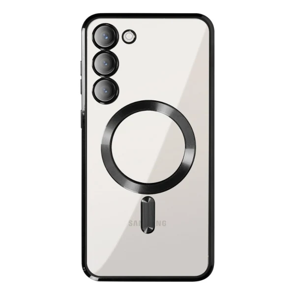 Силиконов кейс bSmart Chrome Magsafe с протектори за камерите, За Samsung Galaxy S26, Черен
