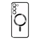 Миниатюра: Силиконов кейс bSmart Chrome Magsafe с протектори за камерите, За Samsung Galaxy S26, Черен