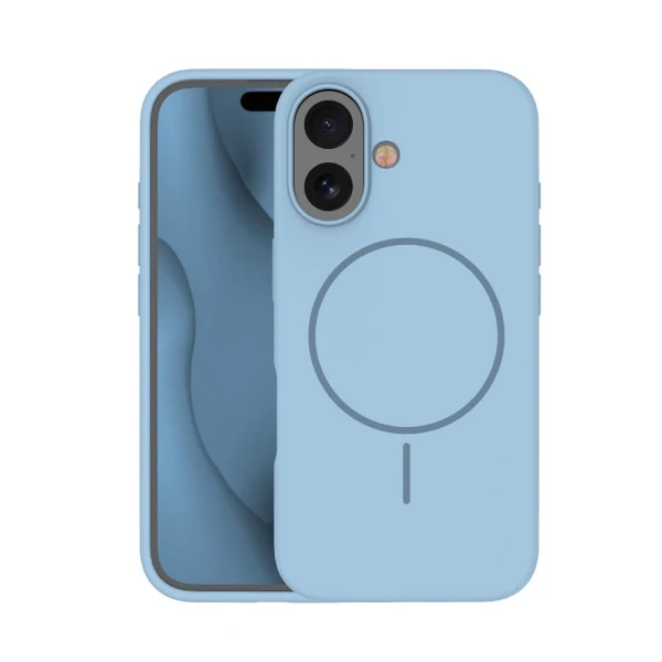 Силиконов кейс Thin Mag за iPhone 16 6.1" светло син