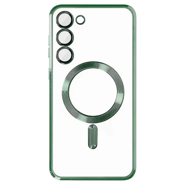 Силиконов кейс bSmart Chrome Magsafe с протектори за камерите, За Samsung Galaxy A27, Зелен