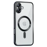 Миниатюра: Силиконов кейс bSmart Chrome Magsafe с протектори за камерите, За iPhone 17 (6.3), Черен