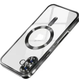 Миниатюра: Силиконов кейс bSmart Chrome Magsafe с протектори за камерите, За iPhone 17 (6.3), Черен