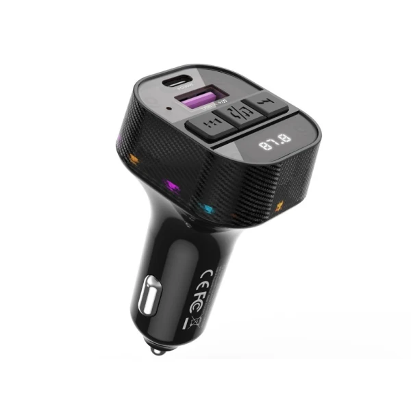 FM Трансмитер за кола XO BCC17 Bluetooth MP3 car charger 30W, Черен