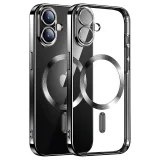 Миниатюра: Силиконов кейс bSmart Chrome Magsafe с протектори за камерите, За iPhone 16 (6.1), Черен
