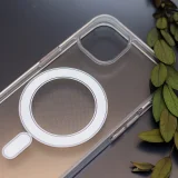 Миниатюра: Силиконов кейс bSmart Magsafe 1.5mm, За iPhone 15 Pro Max (6.7), Прозрачен