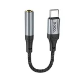 Миниатюра: Преходник адаптер OTG USB-C към 3.5мм женско, HOCO LS36,Черен