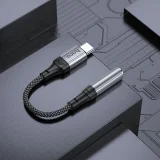 Миниатюра: Преходник адаптер OTG USB-C към 3.5мм женско, HOCO LS36,Черен