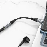 Миниатюра: Преходник адаптер OTG USB-C към 3.5мм женско, HOCO LS36,Черен