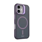 Миниатюра: Кейс Etteri Morning Fog с Magsafe и стойка, За iPhone 17 (6.3), Тъмнолилав