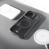 Миниатюра: Кейс Etteri Morning Fog с Magsafe и стойка, За iPhone 17 Pro / 18 Pro, Черен