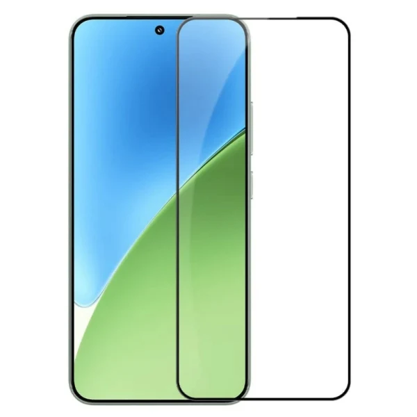 Стъклен протектор OG Premium с цяло лепило, За Xiaomi Redmi 15, Черен