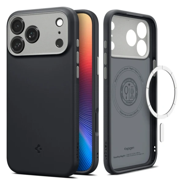 Оригинален кейс Spigen Nano Pop MagSafe, За iPhone 17 Pro (6.3), Черен
