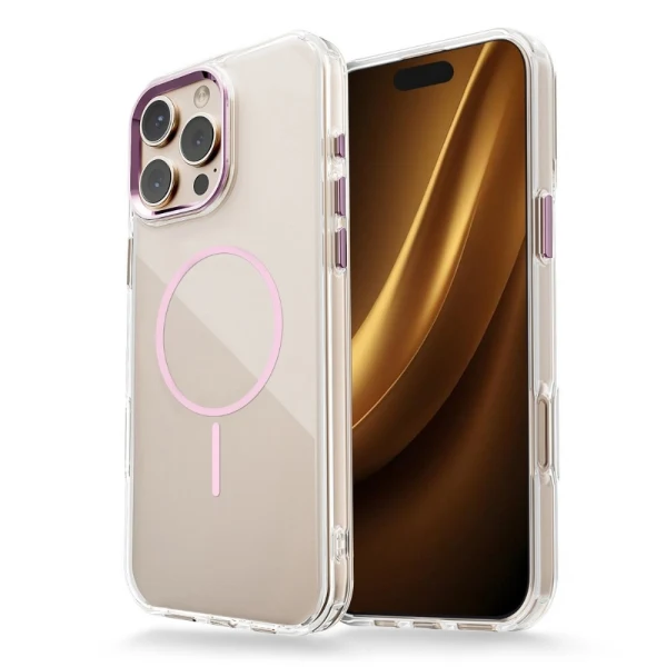 Силиконов кейс bSmart Clear Thin Magsafe, За iPhone 17 Air (6.9), Розов