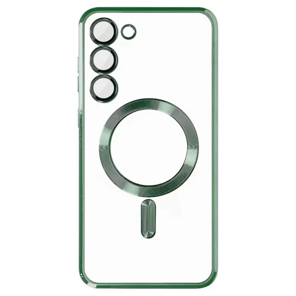 Силиконов кейс bSmart Chrome Magsafe с протектори за камерите, За Samsung Galaxy A27, Зелен