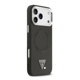 Миниатюра: Оригинален кейс Guess Leather Triangle Metal Logo, За iPhone 17 Pro Max (6.9), Черен
