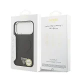 Миниатюра: Оригинален кейс Guess Leather Triangle Metal Logo, За iPhone 17 Pro Max (6.9), Черен