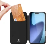 Миниатюра: Кожен калъф тефтер Dux Ducis SKIN PRO, За iPhone 17 Pro (6.3), Черен