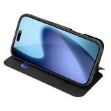 Миниатюра: Кожен калъф тефтер Dux Ducis SKIN PRO, За iPhone 17 Pro (6.3), Черен