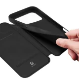 Миниатюра: Кожен калъф тефтер Dux Ducis SKIN PRO, За iPhone 17 Pro (6.3), Черен
