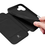 Миниатюра: Кожен калъф тефтер Dux Ducis SKIN PRO, За iPhone 17 (6.3), Черен