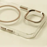 Миниатюра: Силиконов кейс bSmart Clear Thin Magsafe, За iPhone 17 (6.3), Златен