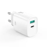 Миниатюра: Зарядно устройство комплект XO CE30 PD 30W 1x USB-C 1x USB-A + USB-C - Lightning кабел, Бяло