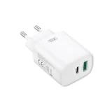 Миниатюра: Зарядно устройство комплект XO CE30 PD 30W 1x USB-C 1x USB-A + USB-C - Lightning кабел, Бяло