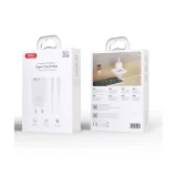 Миниатюра: Зарядно устройство комплект XO CE30 PD 30W 1x USB-C 1x USB-A + USB-C - Lightning кабел, Бяло