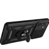 Миниатюра: Силиконов твърд кейс bSmart Defender Slide, За Samsung Galaxy S25 FE / S26 FE, Черен