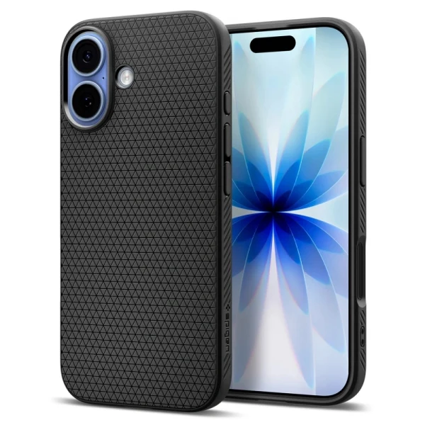 Оригинален кейс Spigen Liquid Air, За iPhone 17 (6.3), Черен