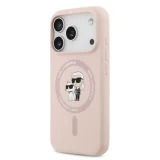 Миниатюра: Оригинален кейс Karl Lagerfeld Silicone Double Heads And Circle MagSafe, За iPhone 17 Pro (6.3), Розов