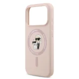 Миниатюра: Оригинален кейс Karl Lagerfeld Silicone Double Heads And Circle MagSafe, За iPhone 17 Pro (6.3), Розов