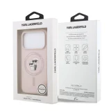 Миниатюра: Оригинален кейс Karl Lagerfeld Silicone Double Heads And Circle MagSafe, За iPhone 17 Pro (6.3), Розов