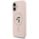 Миниатюра: Оригинален кейс Karl Lagerfeld Silicone Double Heads And Circle MagSafe, За iPhone 17 (6.3), Розов