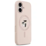 Миниатюра: Оригинален кейс Karl Lagerfeld Silicone Double Heads And Circle MagSafe, За iPhone 17 (6.3), Розов