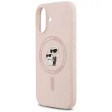 Миниатюра: Оригинален кейс Karl Lagerfeld Silicone Double Heads And Circle MagSafe, За iPhone 17 (6.3), Розов