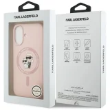Миниатюра: Оригинален кейс Karl Lagerfeld Silicone Double Heads And Circle MagSafe, За iPhone 17 (6.3), Розов